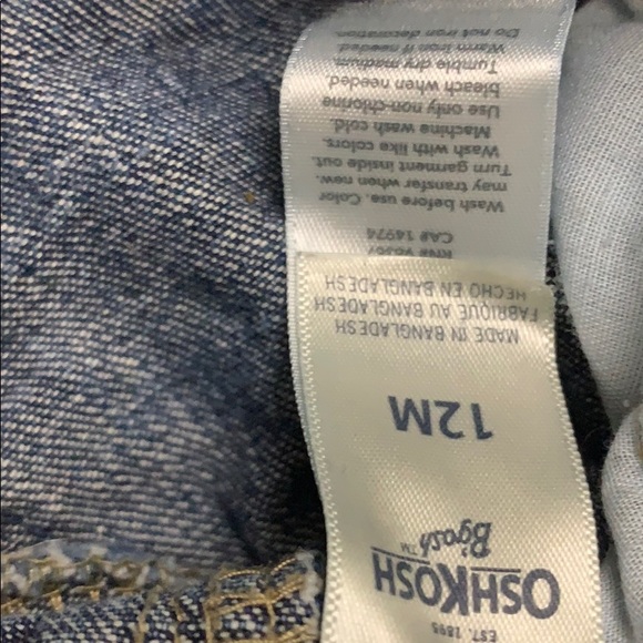 Oshkosh| Infant Denim Short Overalls - Picture 2 of 6